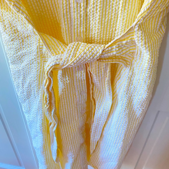 Denim & co yellow seersucker shirt dress size 1X - Picture 6 of 9